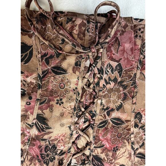 Bandolino Y2K Coquette Corset Top Floral Lace Fairycore Romantic Grunge‎ Sz 10 - Picture 4 of 11